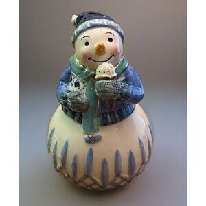Waterford 2005 Holiday Heirlooms Christmas Bell Snowman Lismore Lyle w Ice Cream